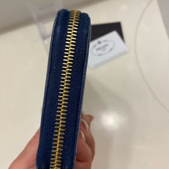 Authentic Prada Long Blue Saffiano Leather Wallet Luxury Designer - Picture 3 of 14